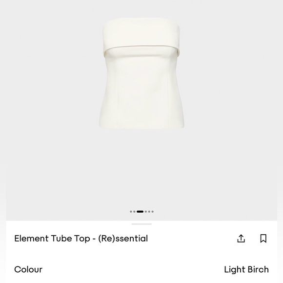 NEW Aritzia Element Tube Top - (Re)ssential - Light Birch strapless shirt 8 - Picture 12 of 17